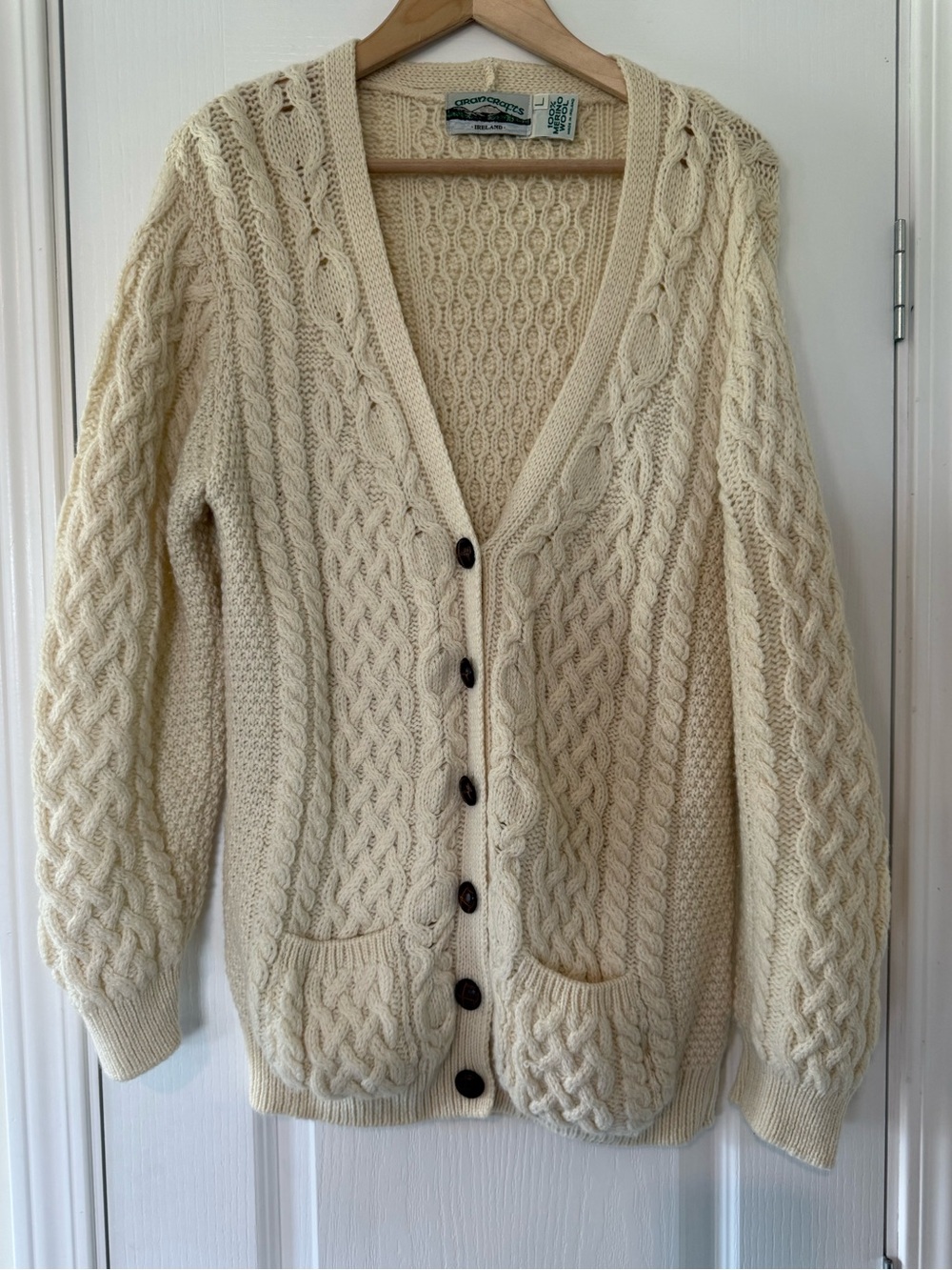 Aran Crafts 100% Merino Wool Cardigan